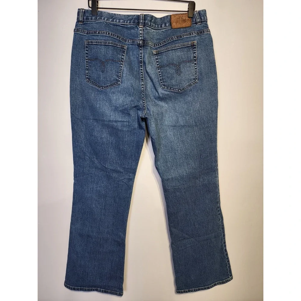 LRL Lauren Ralph Lauren Womens Size 14 Premium Jeans Classic Bootcut Denim